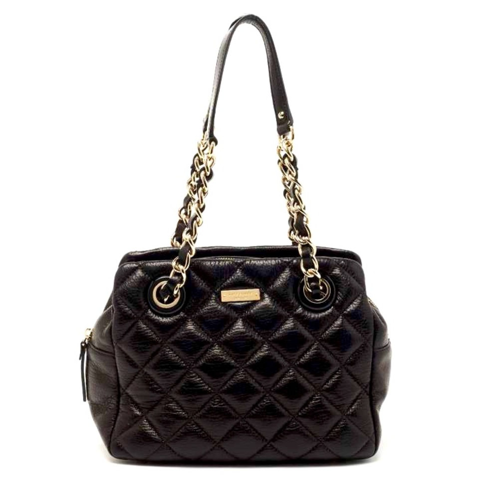 EUC Kate Spade Black Quilted Shimmer Leather Elizabeth Shoulder Bag